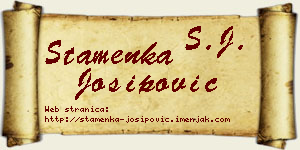 Stamenka Josipović vizit kartica